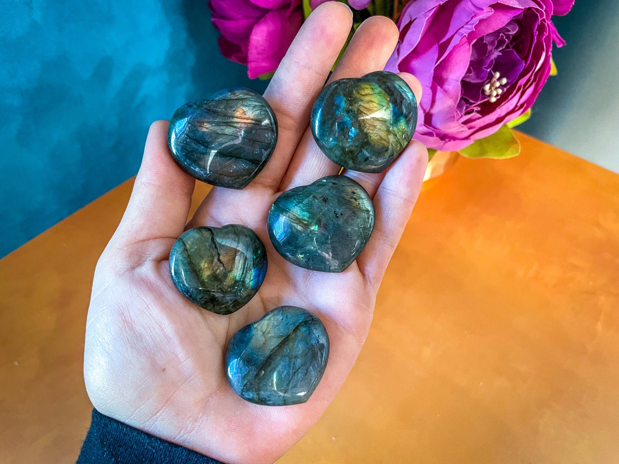 Ethically Sourced Labradorite Heart for Valentines Day