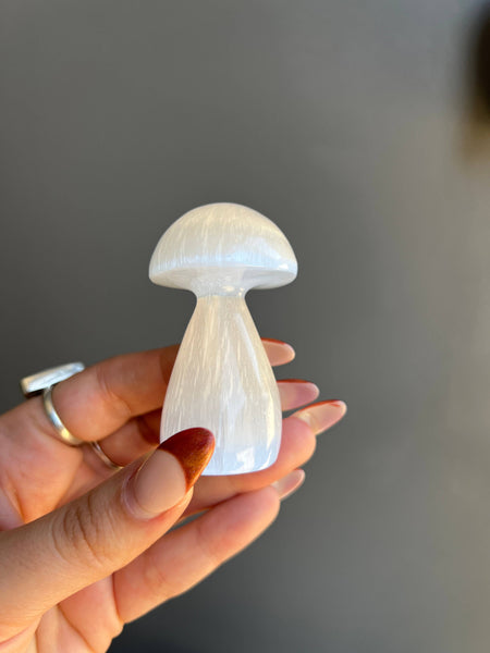 Mushroom Selenite Crystal Carving