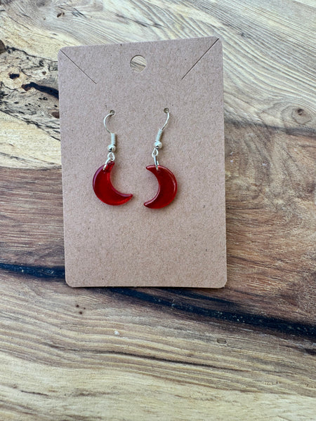 Glass Moon Earrings