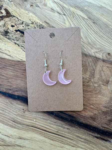 Glass Moon Earrings