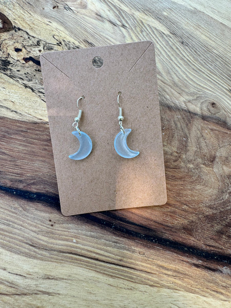 Glass Moon Earrings