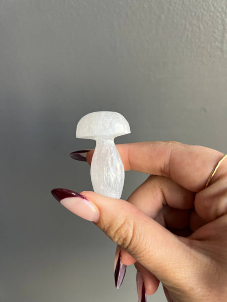 Mushroom Selenite Crystal Carving