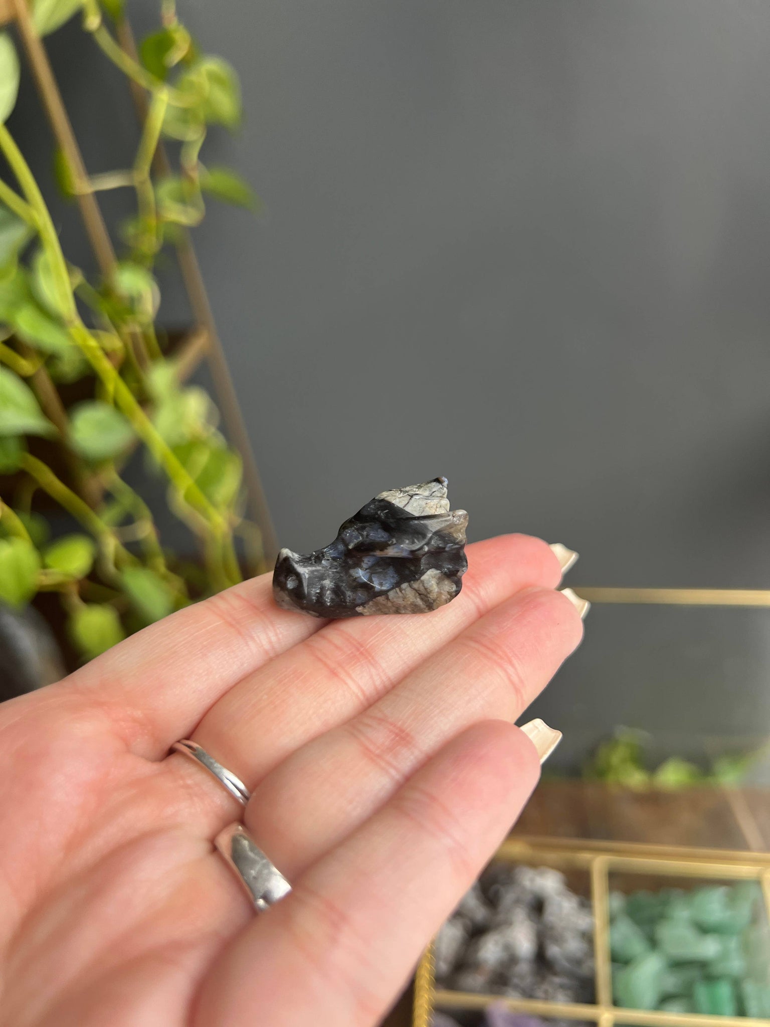 Que Sera Crystal Dragon Head Carving