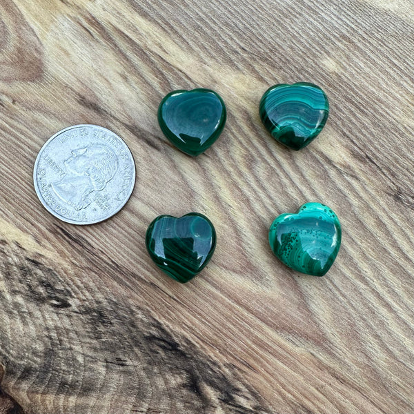 Mini Malachite Hearts