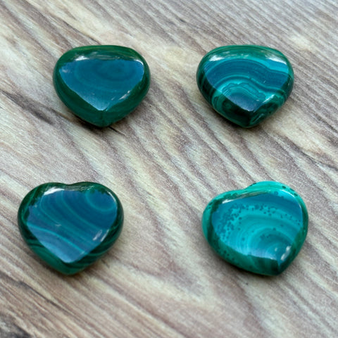 Mini Malachite Hearts