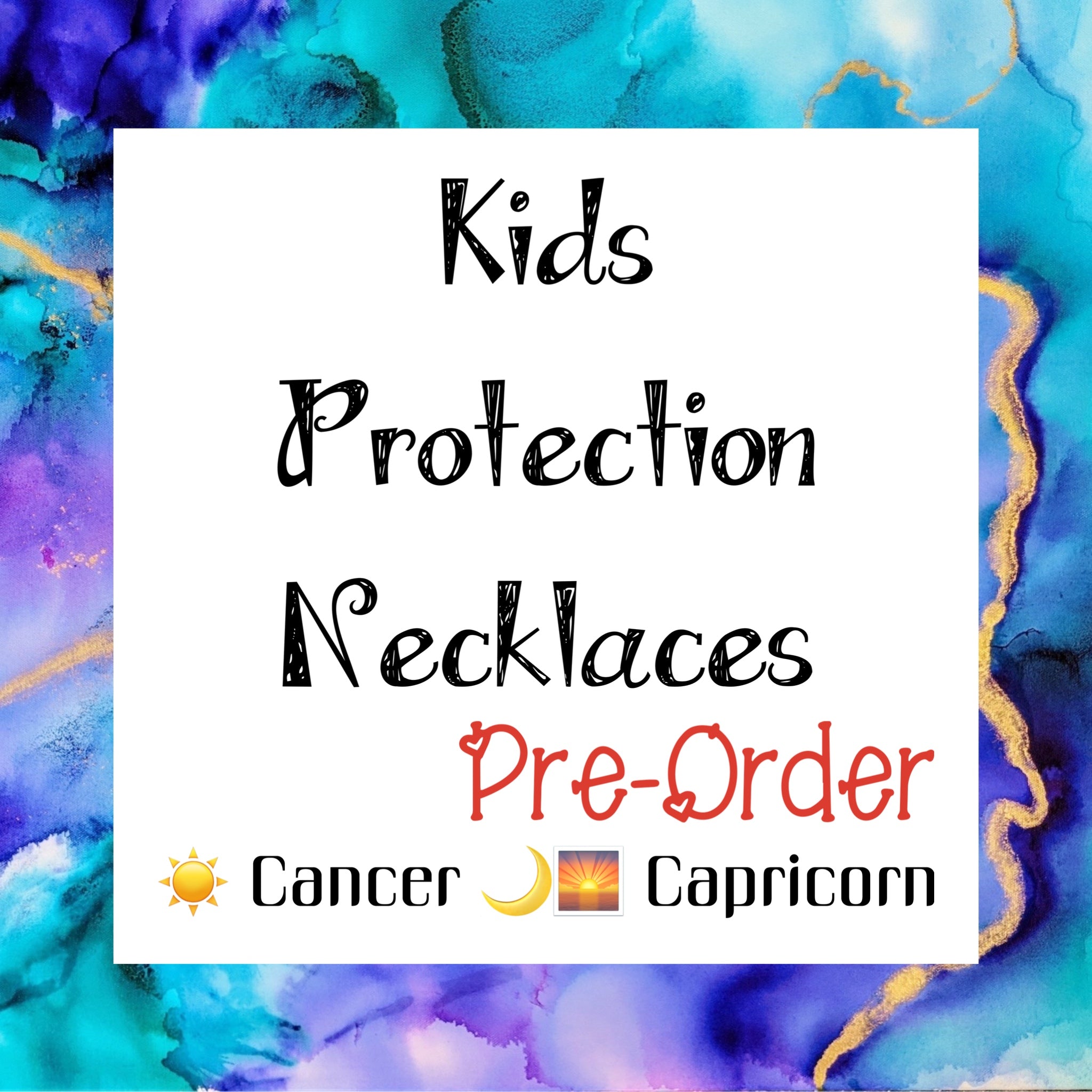 Kids "protection" Necklaces Cancer Pre Order