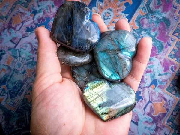 Ethically Sourced Labradorite Heart for Valentines Day