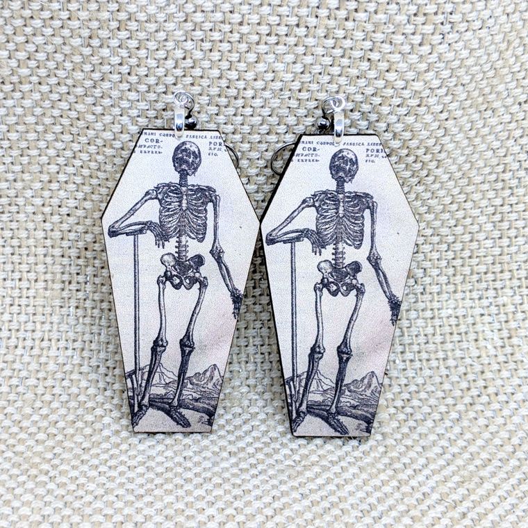 Skeleton Coffin Earrings