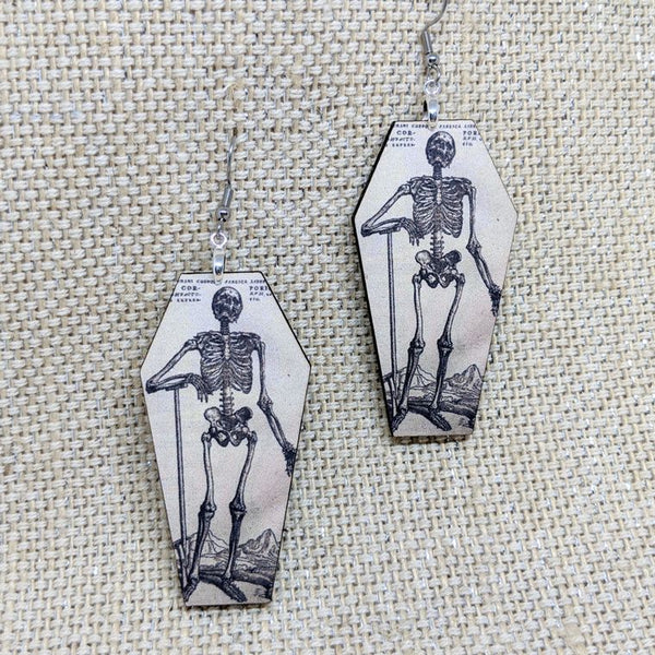 Skeleton Coffin Earrings