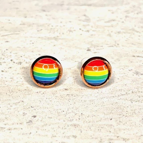 Rainbow Earrings 8mm